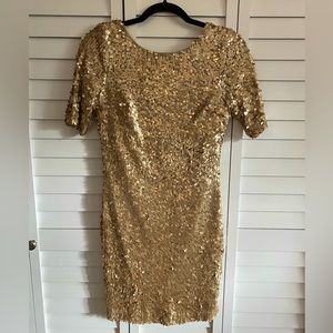 Gold Sequin Party Dress